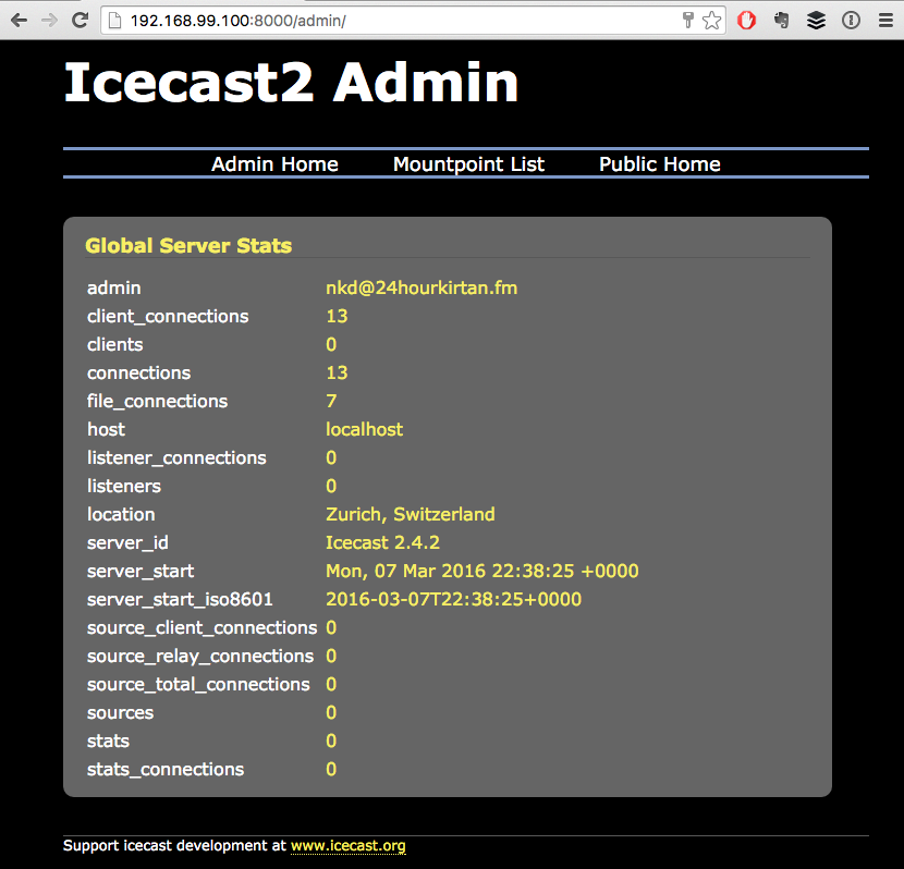 Icecast2 Admin